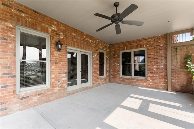 4645 Manor Dr, Gainesville, GA 30506 - view of patio featuring a ceiling fan and french doors