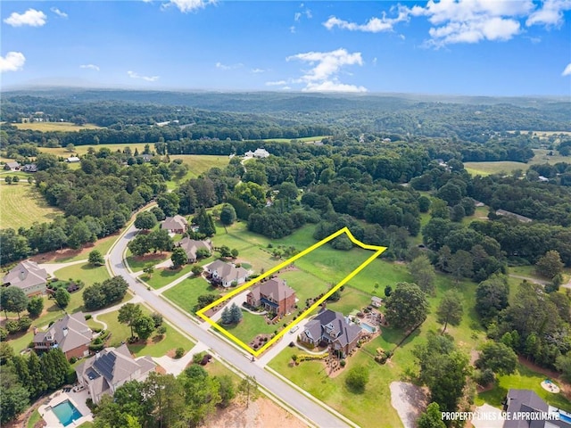 4645 Manor Dr, Gainesville, GA 30506 - aerial view of residential area featuring property parcel outlined