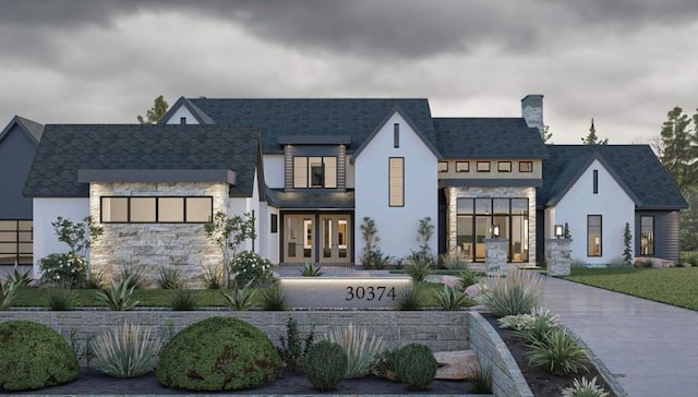 view of front of house featuring french doors