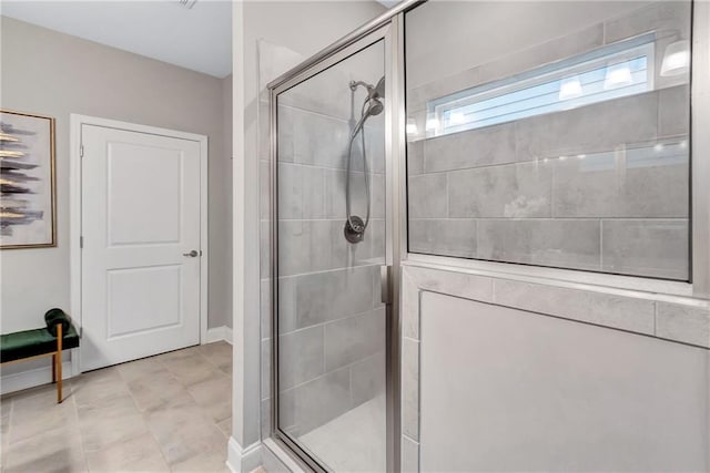 bathroom with walk in shower