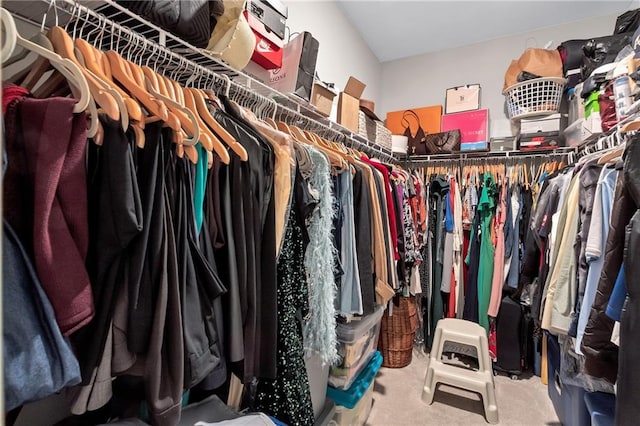 spacious closet with carpet floors