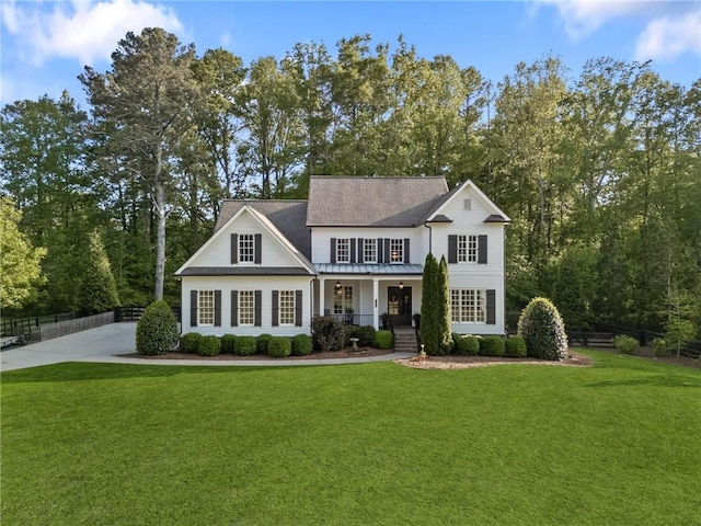 15626 Birmingham Hwy, Alpharetta, GA 30004 - view of front of property with covered porch, a standing seam roof, and metal roof
