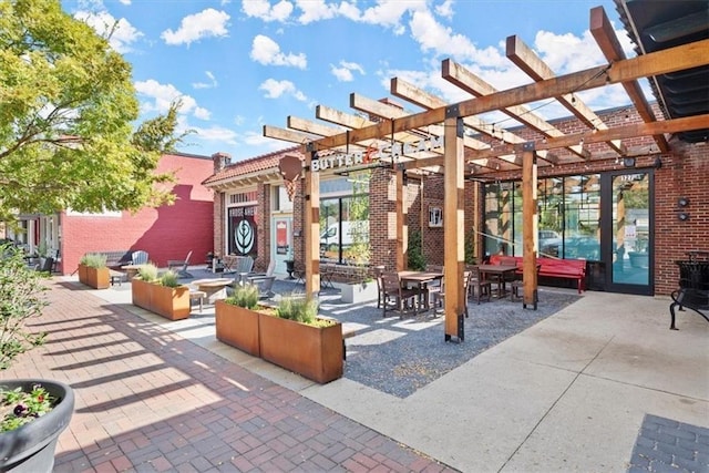 view of patio / terrace featuring a pergola