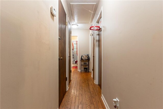 265 Forest Lake Dr, Covington, GA 30016 - hall with attic access and light wood-style floors