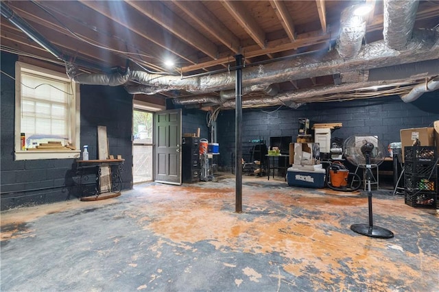 265 Forest Lake Dr, Covington, GA 30016 - below grade area featuring concrete block wall