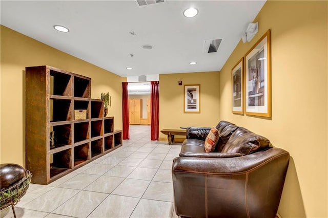 view of tiled living room