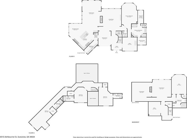 6515 Ashbourne Ct, Suwanee, GA 30024 - floor plan / room layout