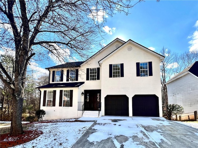 view of front of house with a garage