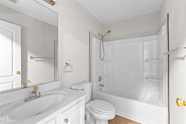 2443 High Meadows Ct, Conyers, GA 30094 - bathroom with shower / bath combination, toilet, and vanity