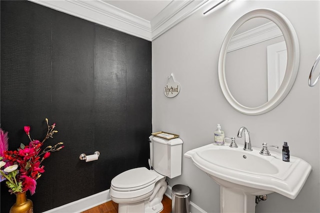 2873 Overlook Way NE, Atlanta, GA 30324 - half bath with wood finished floors and ornamental molding