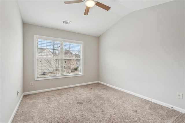 2785 Maple Park Pl, Cumming, GA 30041 - empty room featuring carpet floors, lofted ceiling, visible vents, and baseboards