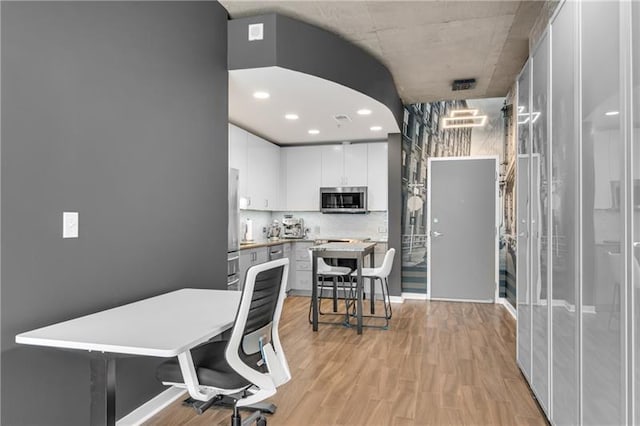 interior space featuring light wood-type flooring