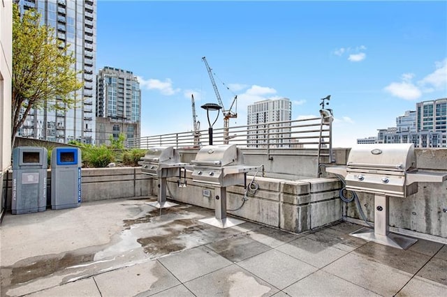 view of patio with area for grilling