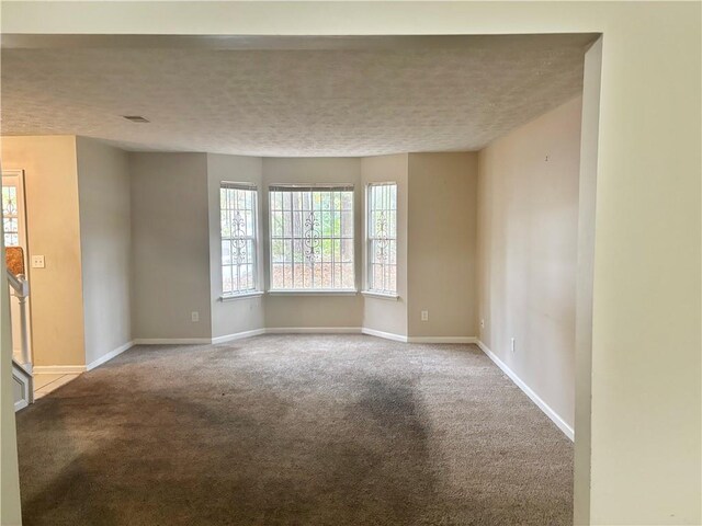 spare room with carpet floors and a textured ceiling