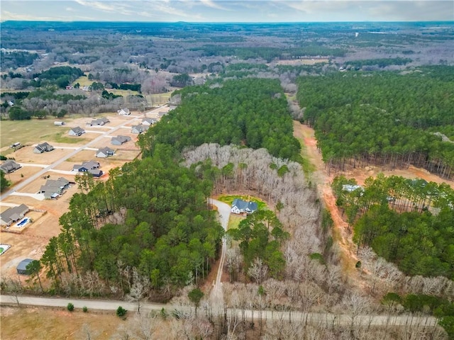 bird's eye view with a forest view