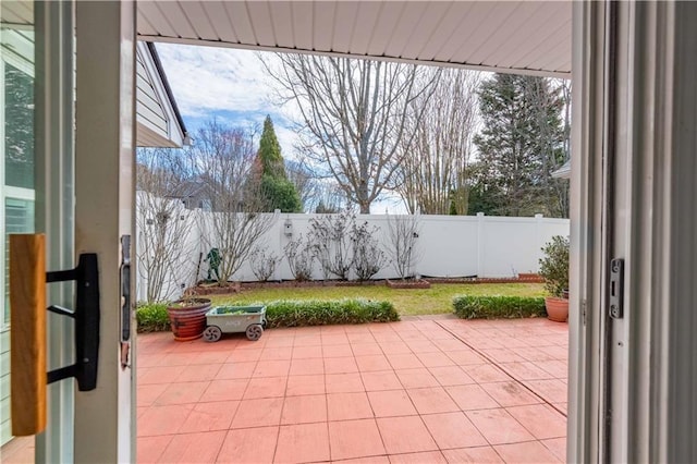 view of patio featuring a fenced backyard