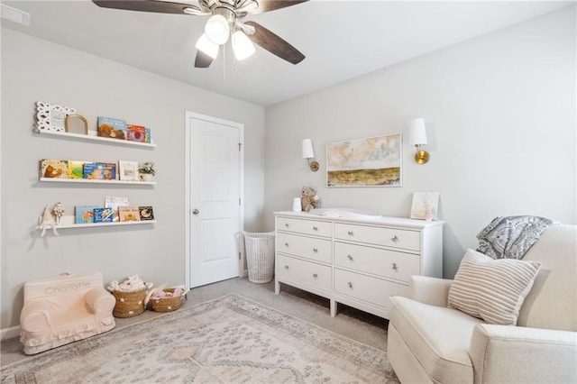 127 Ridgewood Way, Dallas, GA 30132 - living area featuring light colored carpet and ceiling fan
