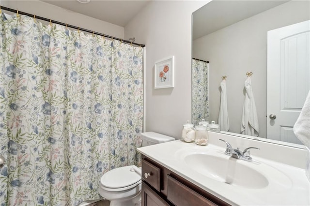 127 Ridgewood Way, Dallas, GA 30132 - bathroom featuring toilet, vanity, and a shower with curtain