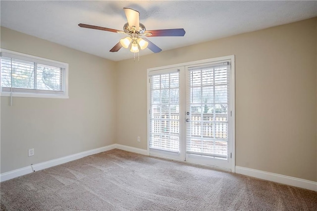 3743 Turner Heights Dr, Decatur, GA 30032 - unfurnished room featuring carpet, ceiling fan, and french doors