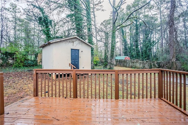 3743 Turner Heights Dr, Decatur, GA 30032 - wooden deck featuring an outdoor structure