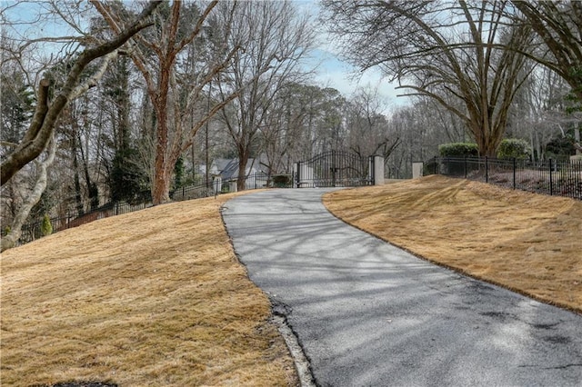 view of property's community featuring a gate and fence