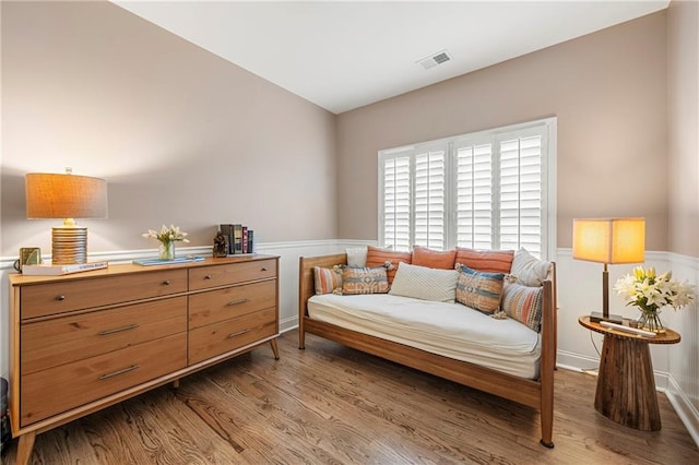 living area featuring hardwood / wood-style flooring