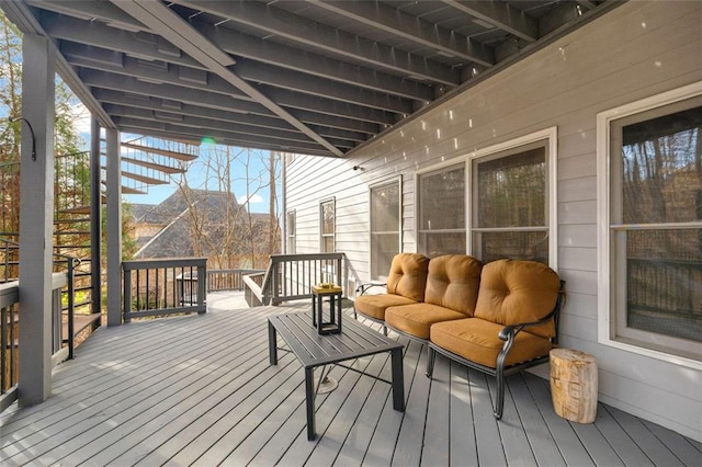 deck featuring an outdoor hangout area