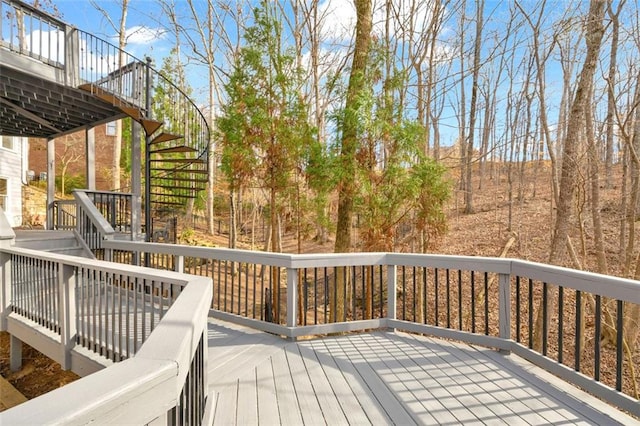 wooden deck with stairs