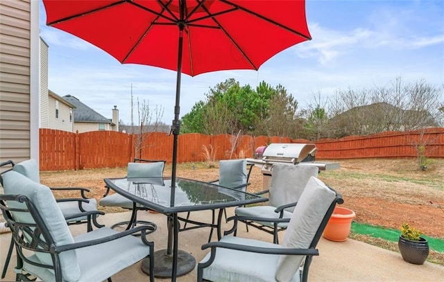 view of patio / terrace with area for grilling