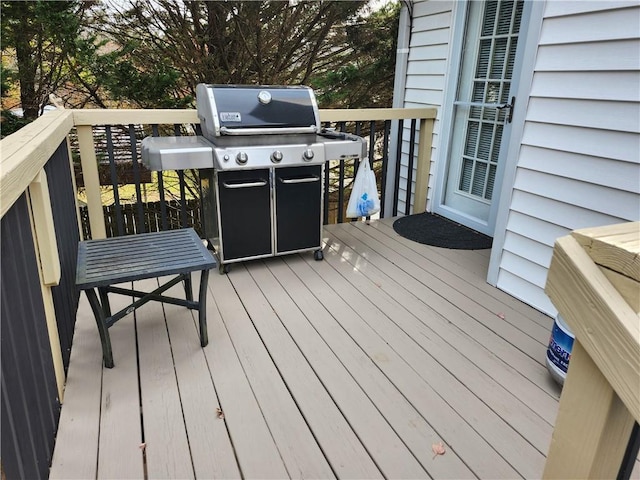 deck with area for grilling