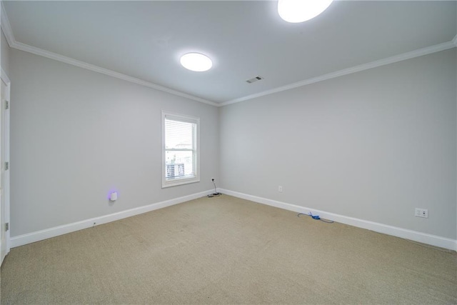 334 Glenn Abby Ln, Pendergrass, GA 30567 - spare room featuring ornamental molding, baseboards, and light carpet