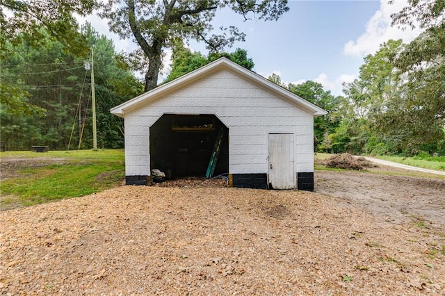 view of garage