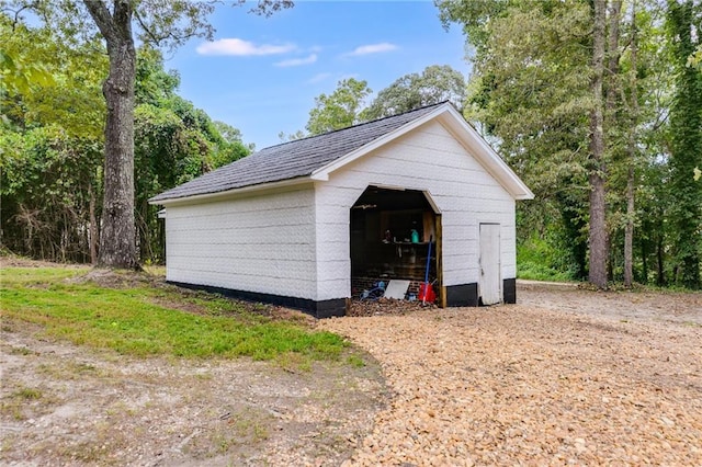 view of garage