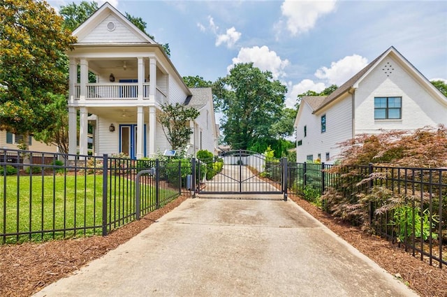 1505 Walker Ave, College Park, GA 30337 - gate with a fenced front yard, a ceiling fan, and covered porch