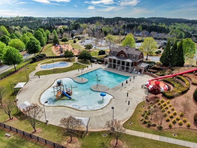 48 Ironwood Ct, Dallas, GA 30132 - pool with a patio area, a water play area, and fence