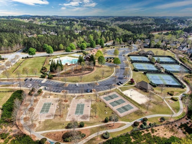 48 Ironwood Ct, Dallas, GA 30132 - aerial view featuring a wooded view