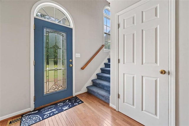 180 Butterfield Ln, Fayetteville, GA 30214 - entrance foyer featuring plenty of natural light, light wood-type flooring, stairway, and baseboards