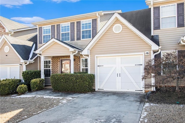 view of front of home with a garage