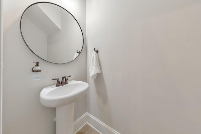4230 Old Cherokee St, Acworth, GA 30101 - bathroom with baseboards and wood finished floors