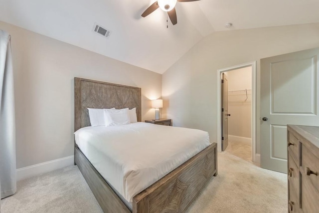 4230 Old Cherokee St, Acworth, GA 30101 - bedroom with vaulted ceiling, light carpet, a walk in closet, ceiling fan, and a closet