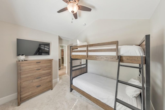 4230 Old Cherokee St, Acworth, GA 30101 - bedroom featuring vaulted ceiling, light colored carpet, and ceiling fan