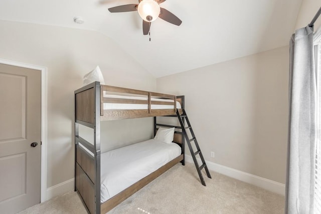 4230 Old Cherokee St, Acworth, GA 30101 - bedroom with vaulted ceiling, light colored carpet, and ceiling fan
