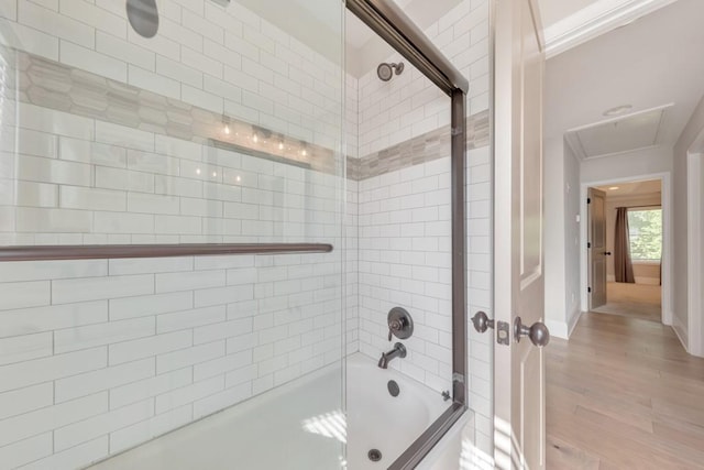 4230 Old Cherokee St, Acworth, GA 30101 - bathroom with combined bath / shower with glass door and wood finished floors
