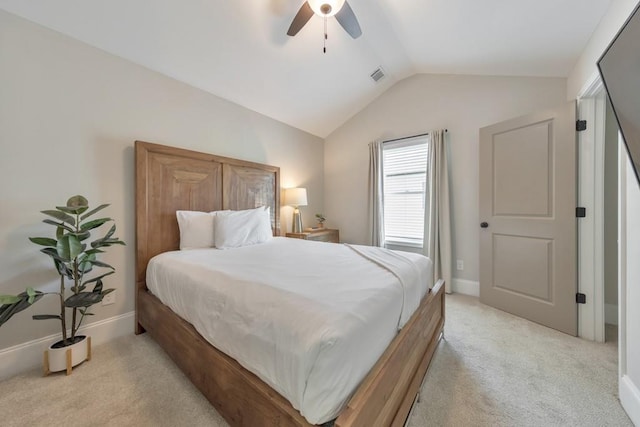 4230 Old Cherokee St, Acworth, GA 30101 - bedroom with light carpet, lofted ceiling, and ceiling fan