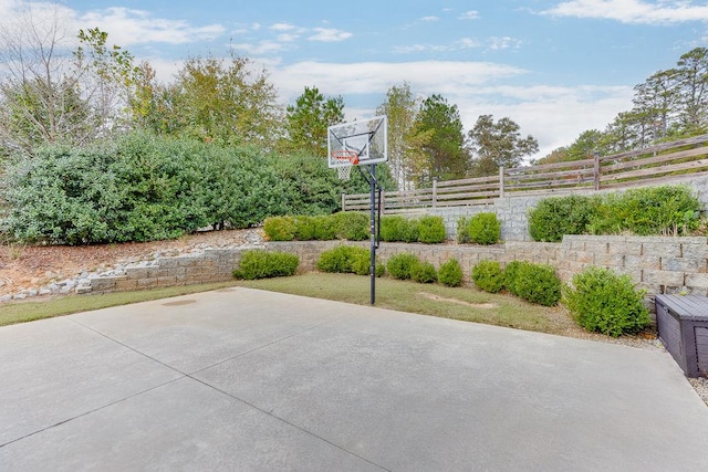 view of patio with basketball court