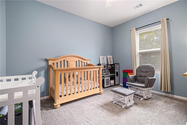 23 Stable Gate Dr, Cartersville, GA 30120 - carpeted bedroom with a nursery area and a ceiling fan