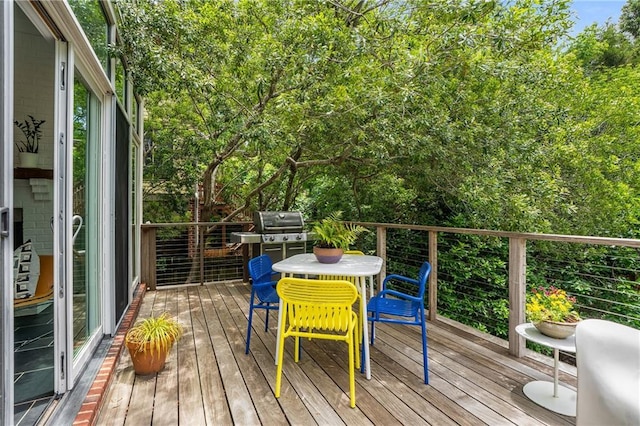 1601 Marlbrook Dr NE, Atlanta, GA 30307 - wooden deck featuring outdoor dining space and grilling area