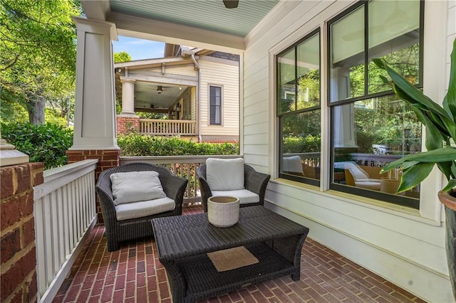 1601 Marlbrook Dr NE, Atlanta, GA 30307 - porch with ceiling fan