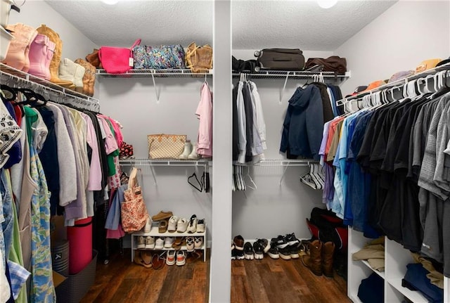 spacious closet featuring wood finished floors