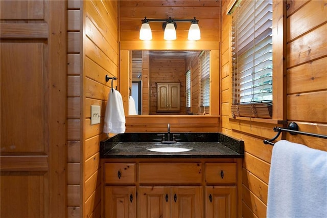 442 Cartecay River Run, Ellijay, GA 30536 - bathroom with wooden walls and vanity